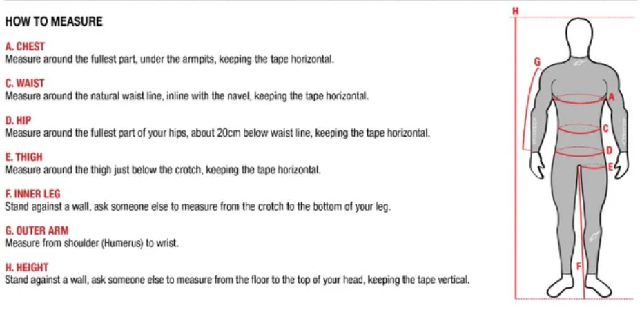 Alpinestars Rib Protector Size Guide