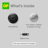 GP eTag Smart Tracker svart 1-pack