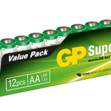 GP Super Alkaline AA-batterier, 15A/LR6, 12-pak